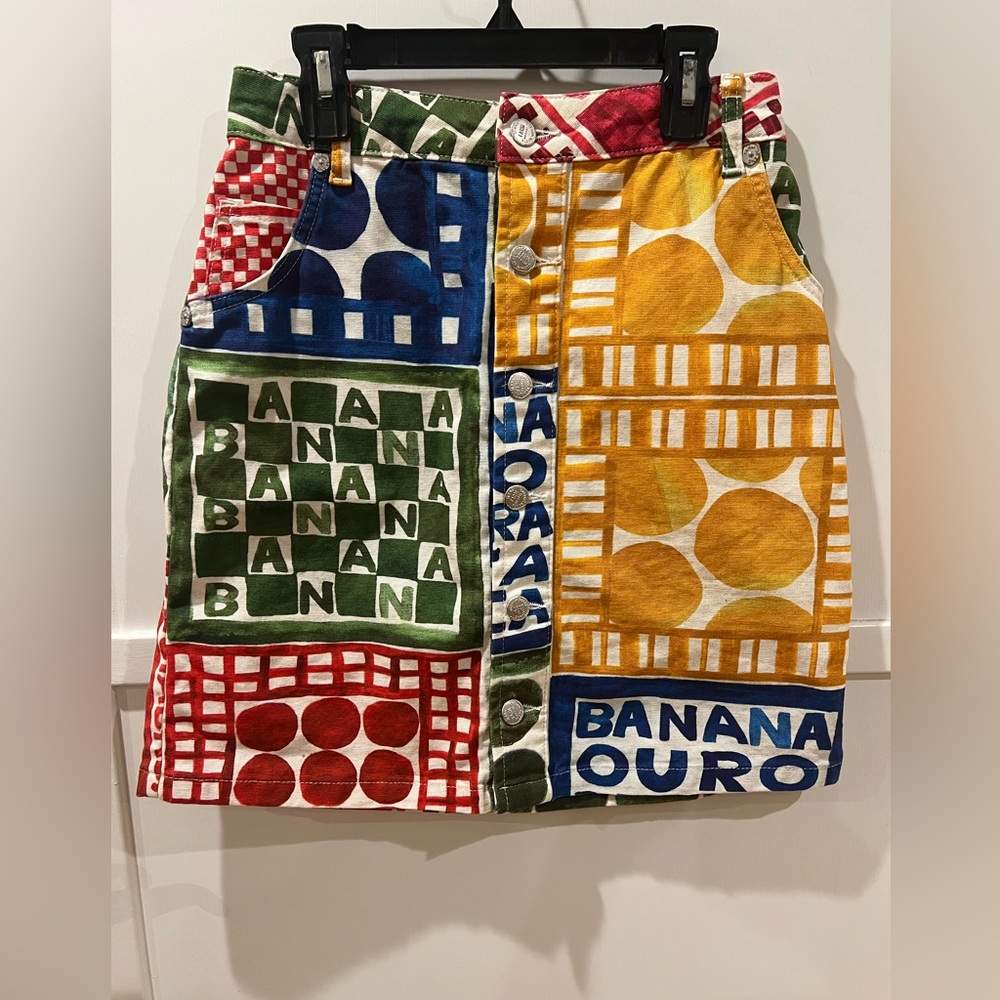 Farm Rio Multicolor Patchwork Mini Skirt Xs - image 3